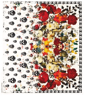 (W) Alexander McQueen 白色花卉骷髏羊毛圍巾 7798943222Q9274 Order (W) Alexander McQueen 白色花卉骷髏羊毛圍巾 7798943222Q9274