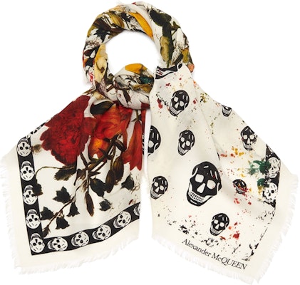 (W) Alexander McQueen 白色花卉骷髏羊毛圍巾 7798943222Q9274 Lookbook (W) Alexander McQueen 白色花卉骷髏羊毛圍巾 7798943222Q9274