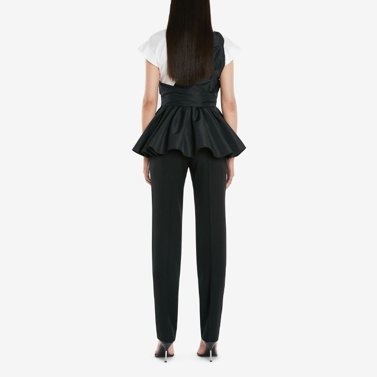 (Women) Alexander McQueen  FW22 Black White Short Sleeve Layered T-Shirt. 707098-QLAB9-0909 圖 5