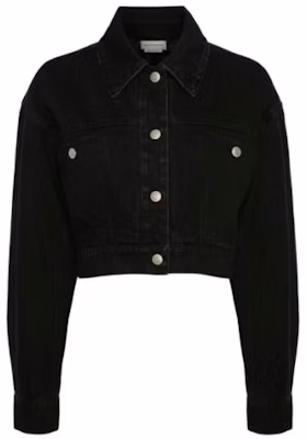 (Women) Alexander McQueen FW22 Oversized Cropped Denim Jacket Black 718516-QMAB5-1000 Buy (Women) Alexander McQueen FW22 Oversized Cropped Denim Jacket Black 718516-QMAB5-1000