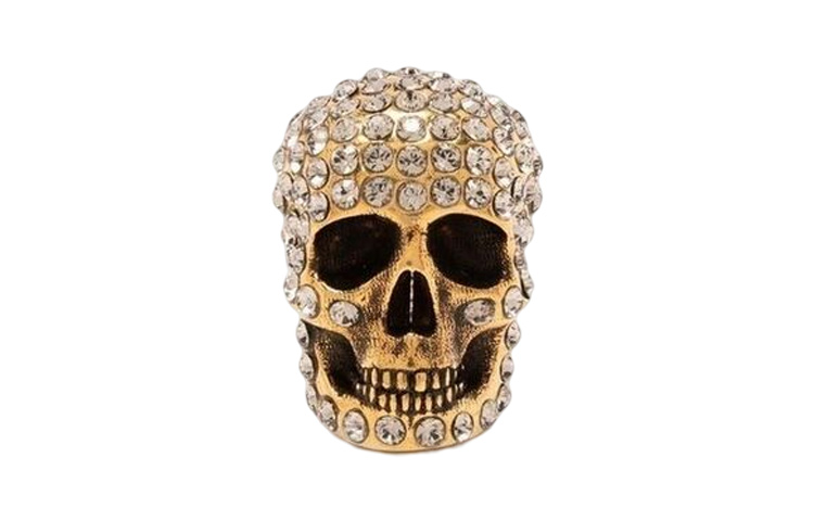 Order (Women) Alexander McQueen  Gold Brass Earrings with Crystal Skull Design. 710492J160T7286