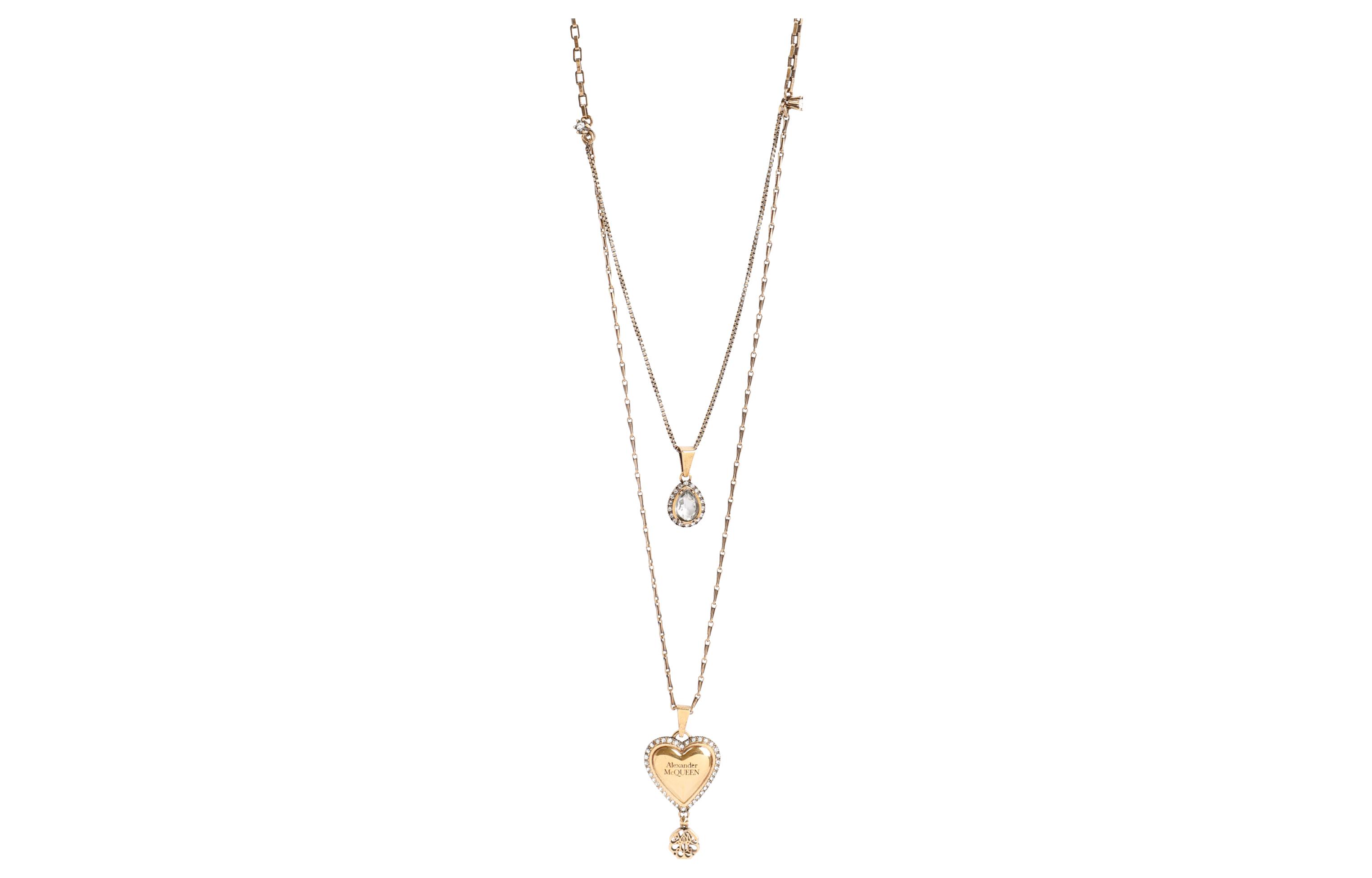 (Women) Alexander McQueen  Gold Brass Pendant Necklace 700555J160T7114