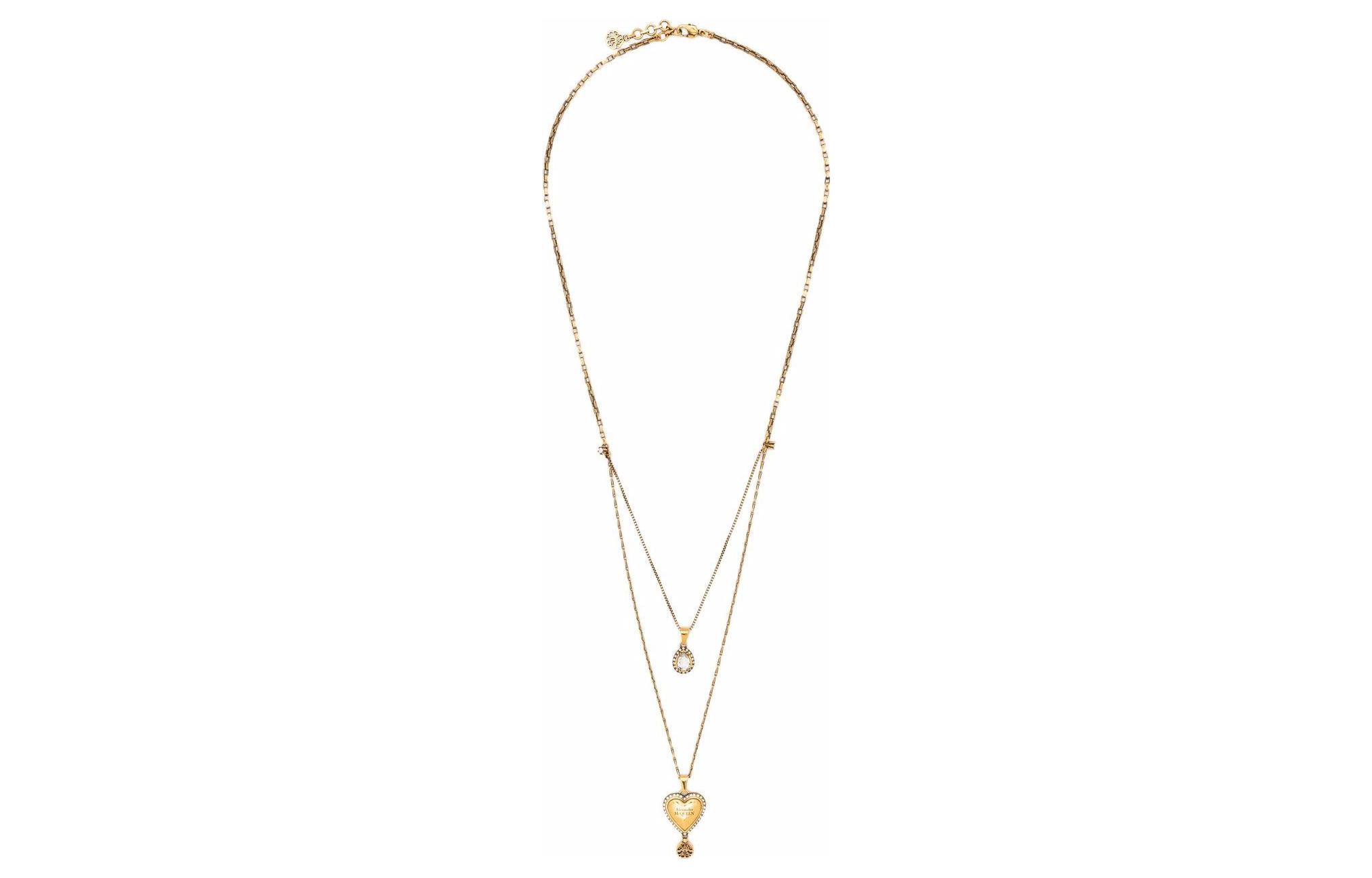 Lookbook (W) 亞歷山大麥昆金色黃銅吊墜項鍊 700555J160T7114