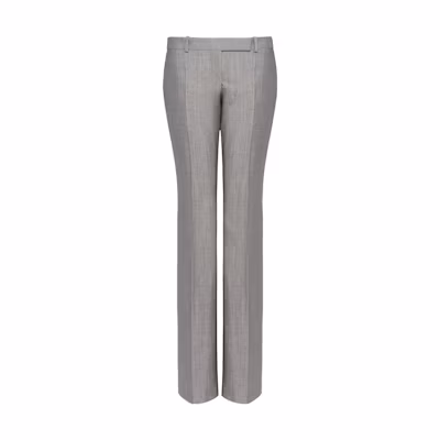 (Women) Alexander McQueen Grey Solid Wide-Leg Casual Pants. 585101-QJABD-1080