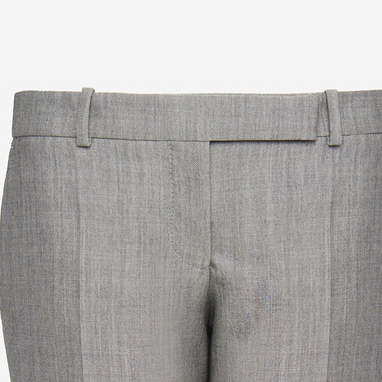 Details for (W) アレキサンダー・マックイーン グレー ソリッド ワイドレッグ カジュアルパンツ 585101-QJABD-1080