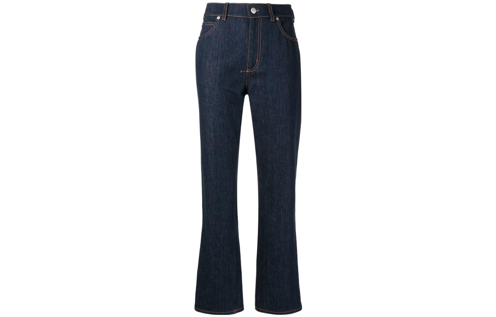 (Women) Alexander McQueen  High-Waist Straight-Leg Jeans - Solid Color Denim 68724-5QMAB-4414