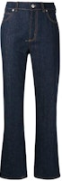(Women) Alexander McQueen High-Waist Straight-Leg Jeans - Solid Color Denim 68724-5QMAB-4414 (Women) Alexander McQueen High-Waist Straight-Leg Jeans - Solid Color Denim 68724-5QMAB-4414