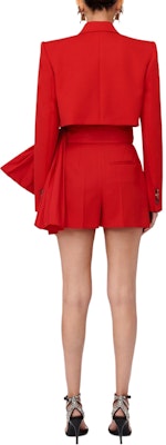 (W) Alexander McQueen Seluar Pendek Merah Kasual Zip Tinggi dengan Butiran Reben. 781002-QJAAC-6610 Shop (W) Alexander McQueen Seluar Pendek Merah Kasual Zip Tinggi dengan Butiran Reben. 781002-QJAAC-6610