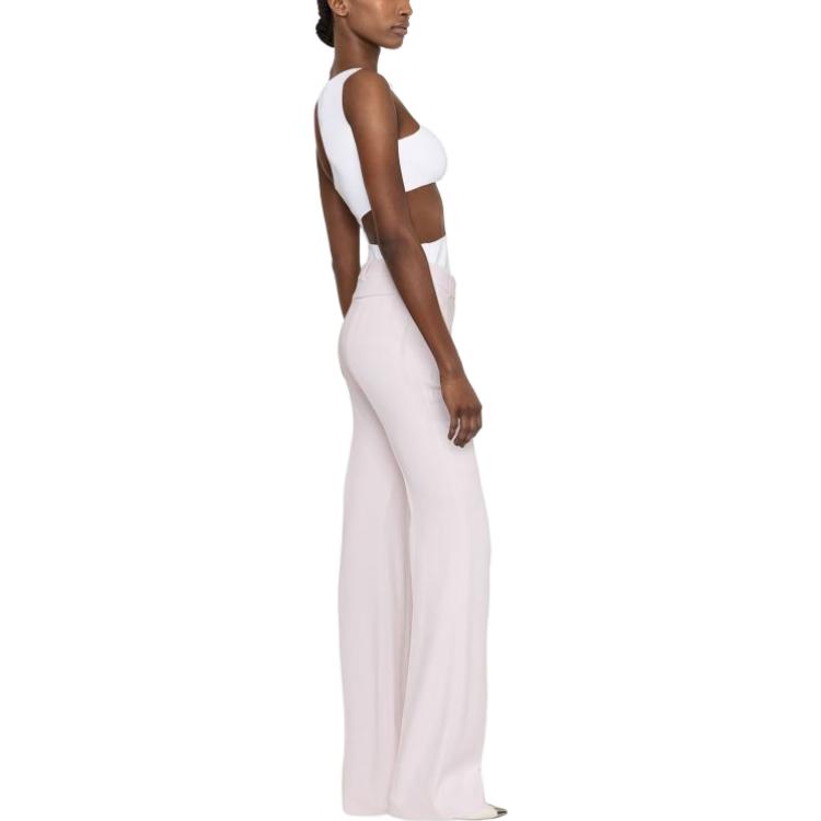 Purchase (W) Alexander McQueen Pantalones Casuales Rosa Acampanados Talle Medio Color Liso 585076-QEAAA-5093