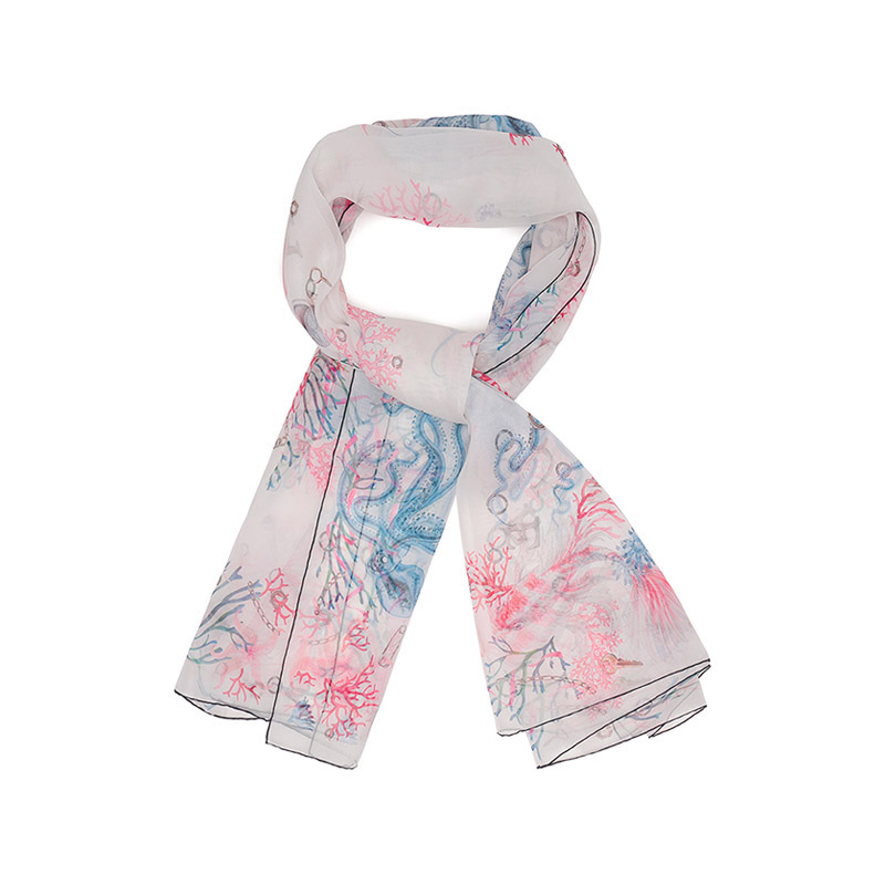 Order (W) Alexander McQueen 印花絲巾 白色多色 684997-3060Q-9274