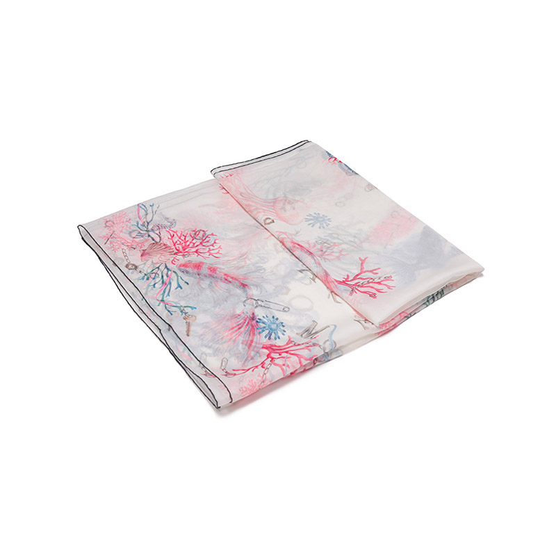 Purchase (W) Alexander McQueen 印花絲巾 白色多色 684997-3060Q-9274