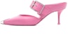 (W) Alexander McQueen 'Punk Pink Ankle Strap Stiletto' Tumit Tinggi Tali Buku Lali 709993WHSWD5482
