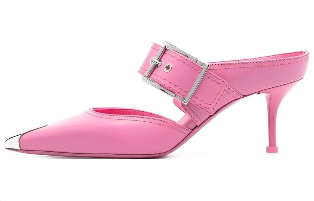 (Women) Alexander McQueen 'Punk Pink Ankle Strap Stiletto' 709993WHSWD5482