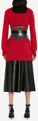 (W) Alexander McQueen Baju Sweater Cashmere Merah Korset Knit FW22. 710271-Q1A3O-6040 Shop (W) Alexander McQueen Baju Sweater Cashmere Merah Korset Knit FW22. 710271-Q1A3O-6040