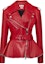 Buy (Women) Alexander McQueen Red Solid Zip-Up Collar Long-Sleeve Jacket. 757992-Q5ALT-6040