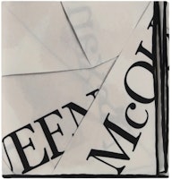 (Women) Alexander McQueen Scarf White/Black Logo Print Silk. 7746663001Q9260 (Women) Alexander McQueen Scarf White/Black Logo Print Silk. 7746663001Q9260