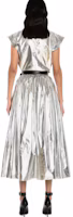 Shop (W) Alexander McQueen 銀色無袖寬鬆版型圓領T恤 FW22 710340-QEAD3-1063