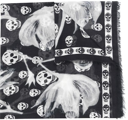 (W) 亞歷山大麥昆 骷髏印花羊毛圍巾 黑色 7101123943Q1078 Lookbook (W) 亞歷山大麥昆 骷髏印花羊毛圍巾 黑色 7101123943Q1078