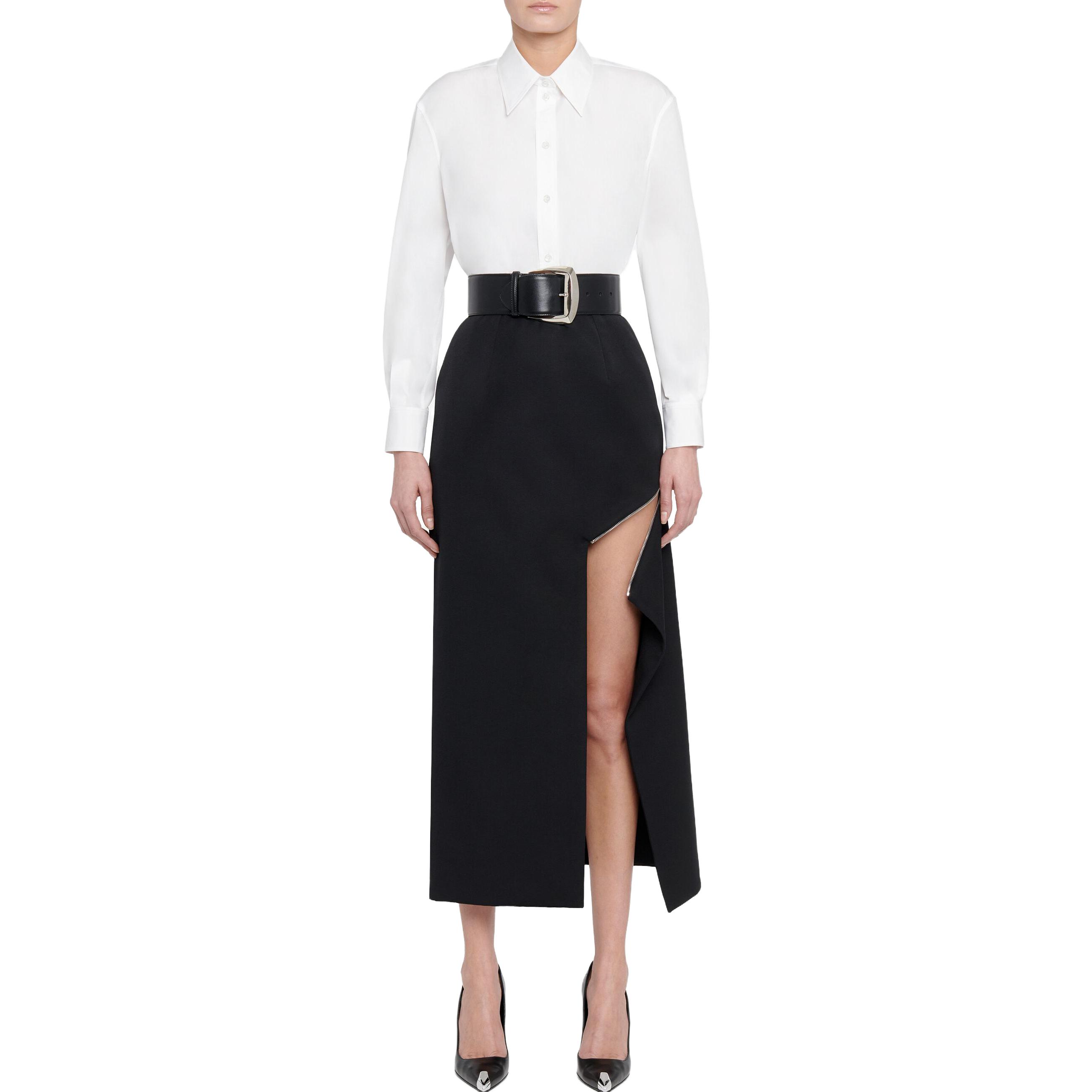 Lookbook (Women) Alexander McQueen  Solid Button-Up Shirt White 757139-QAABC-9000