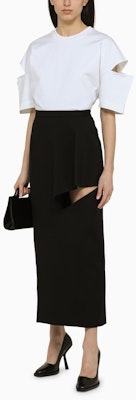 (Women) Alexander McQueen Solid Color Cotton Crewneck T-Shirt 739097-QLAB7-9000 Shop (Women) Alexander McQueen Solid Color Cotton Crewneck T-Shirt 739097-QLAB7-9000