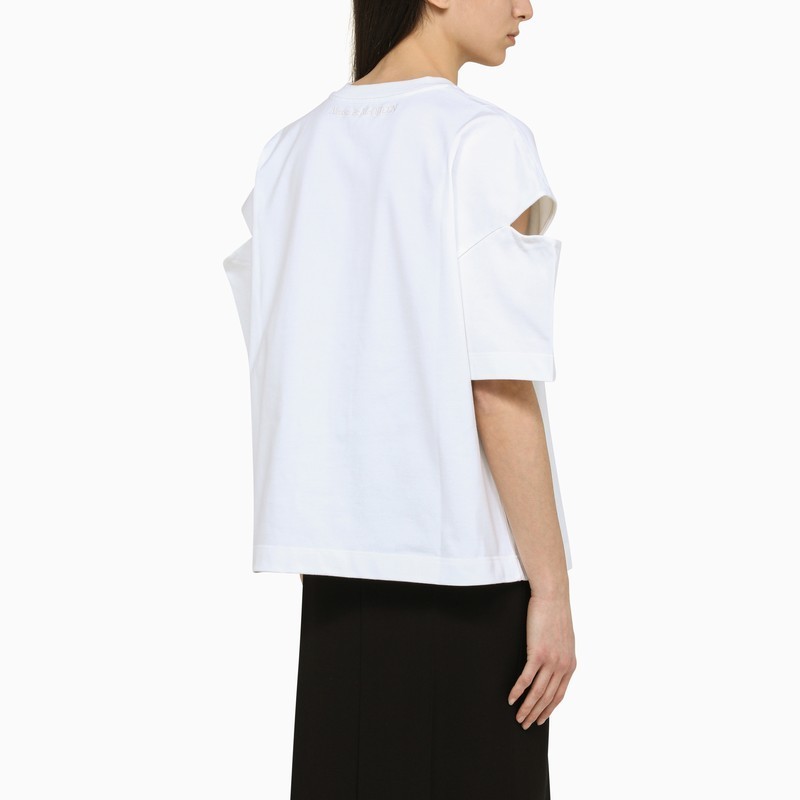 Details for (Women) Alexander McQueen  Solid Color Cotton Crewneck T-Shirt 739097-QLAB7-9000