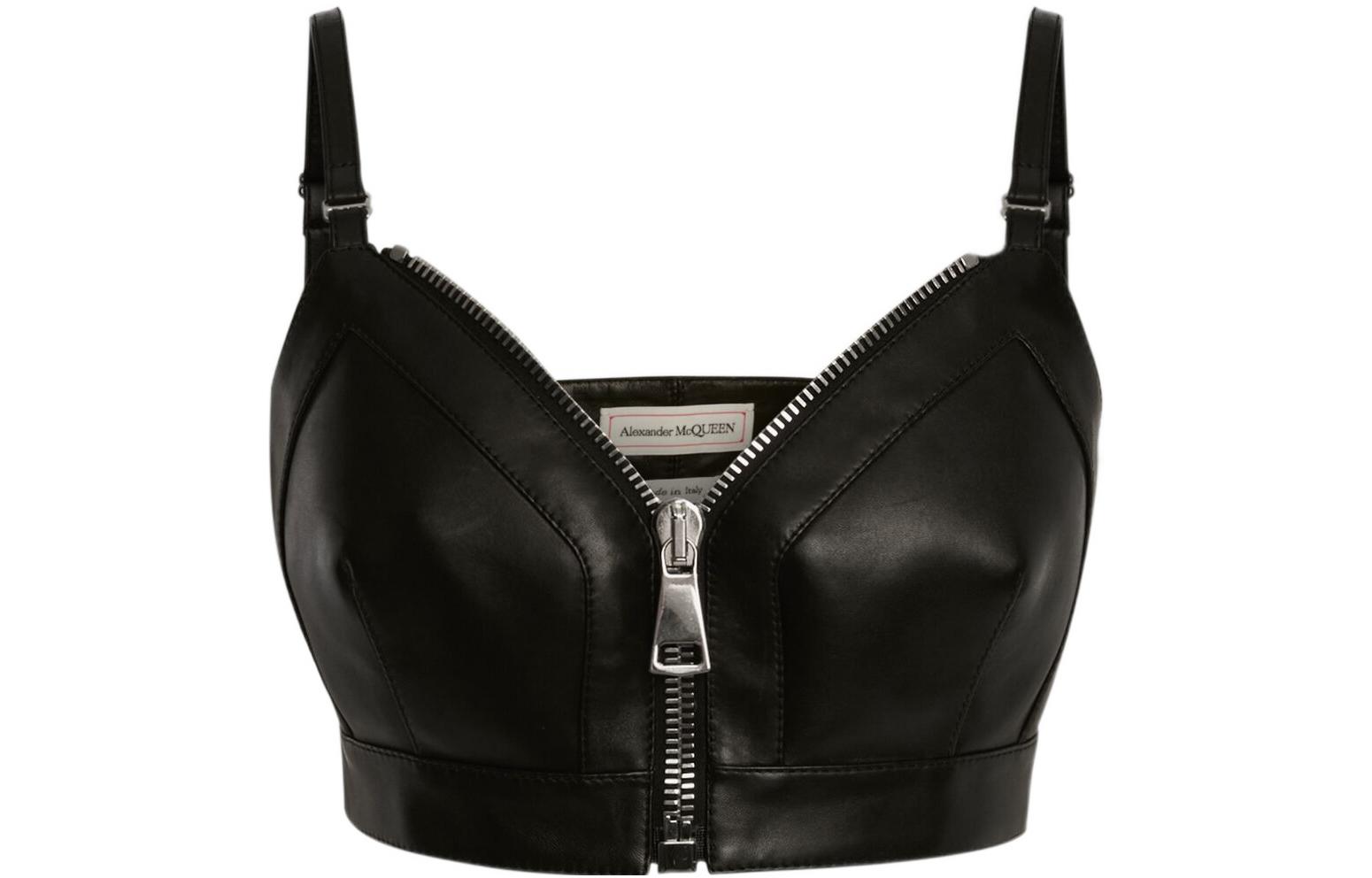 Order (Women) Alexander McQueen  Solid Color Leather Strap with Chunky Zipper. 688582-Q5AH2-1000