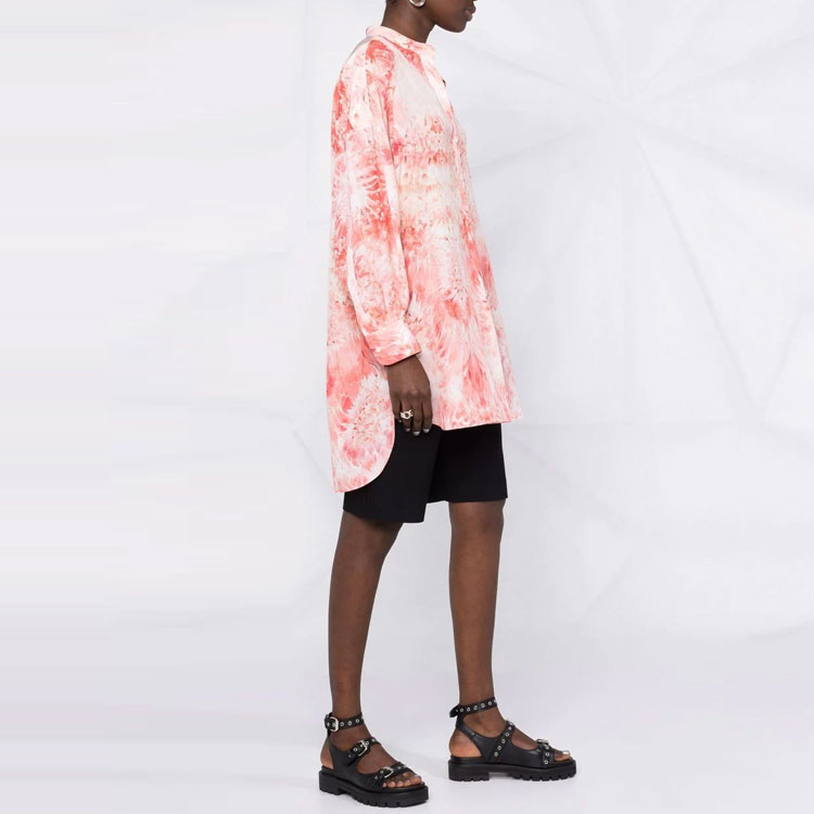 Purchase (Women) Alexander McQueen  SS22 Red Printed Long Sleeve Shirt Dress. 685445-QCAE0-6047