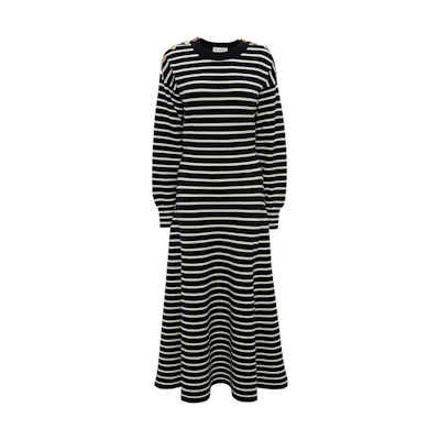(Women) Alexander McQueen Striped Knit Long Sleeve Dress 688628-Q1AZG-4127