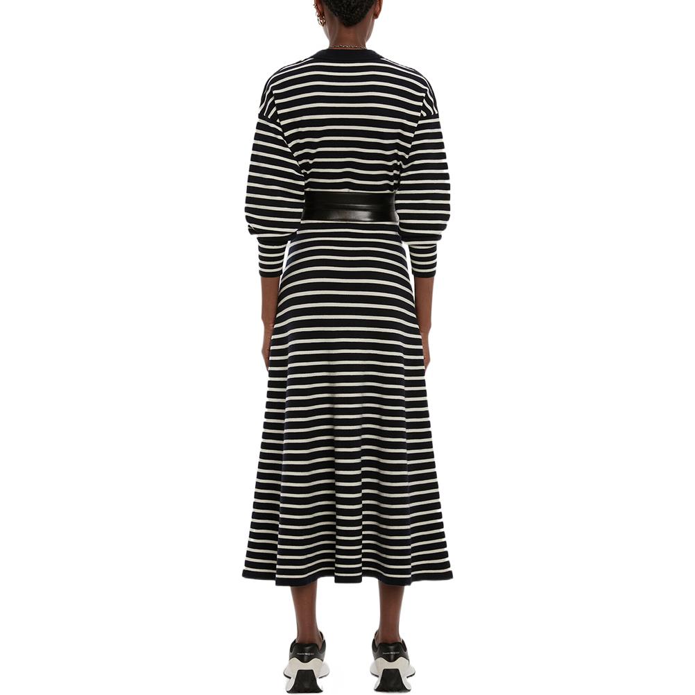 Shop (W) Alexander McQueen Gaun Jalur Knit Lengan Panjang 688628-Q1AZG-4127