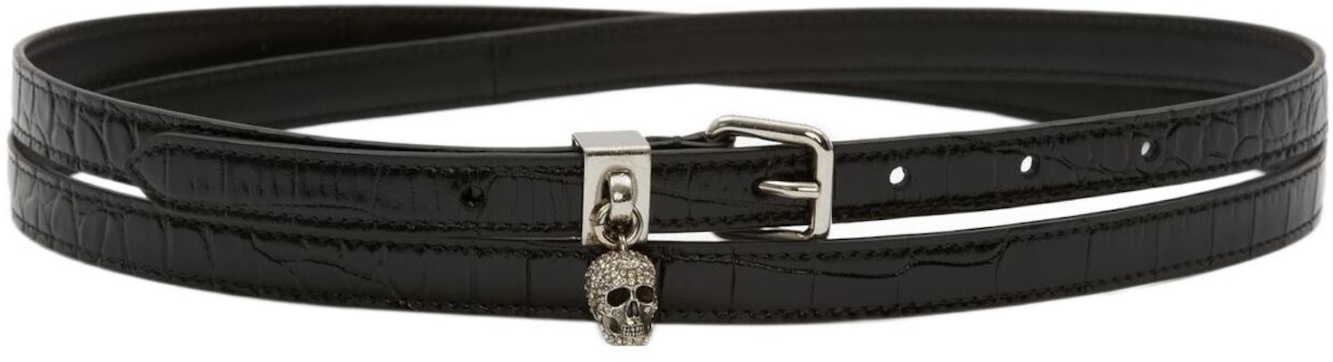 (Women) Alexander McQueen Stylish Classic Pin Buckle Belt - 1.3cm Width. 687076-1HB0Y-1000 Buy (Women) Alexander McQueen Stylish Classic Pin Buckle Belt - 1.3cm Width. 687076-1HB0Y-1000