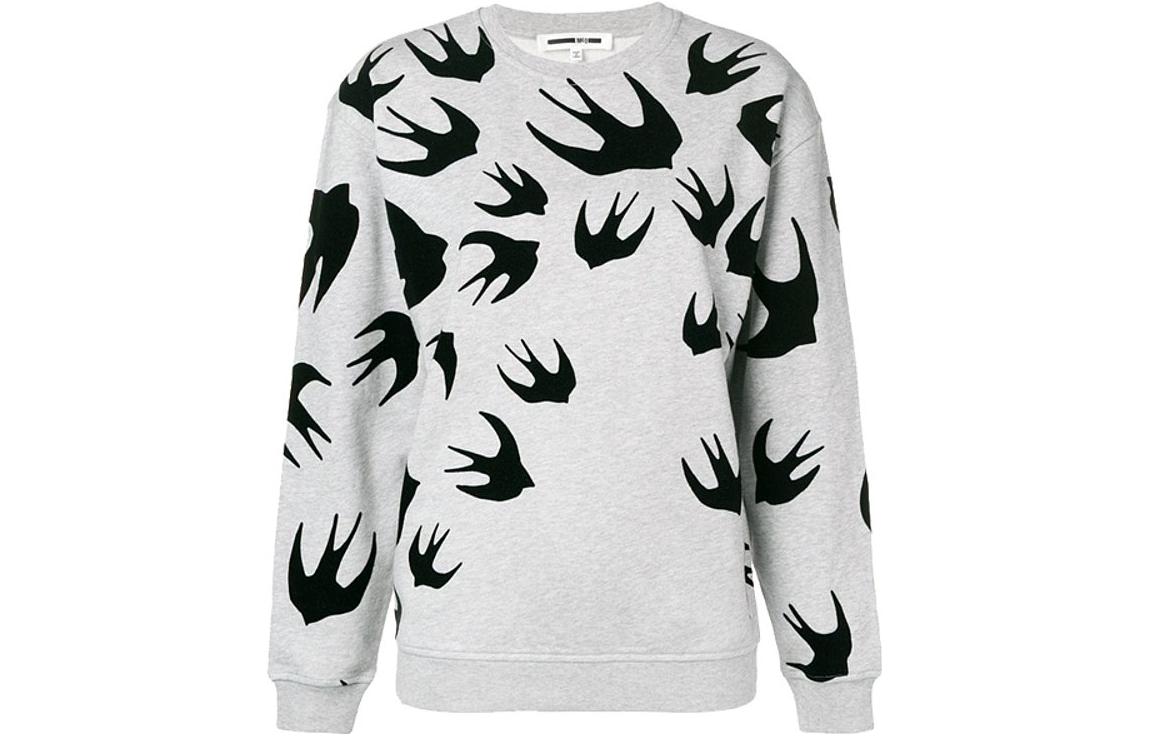 (Women) Alexander McQueen  Swallow Crewneck Sweatshirt Grey. 5577664-RRB38-1230