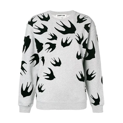 (Women) Alexander McQueen Swallow Crewneck Sweatshirt Grey. 5577664-RRB38-1230
