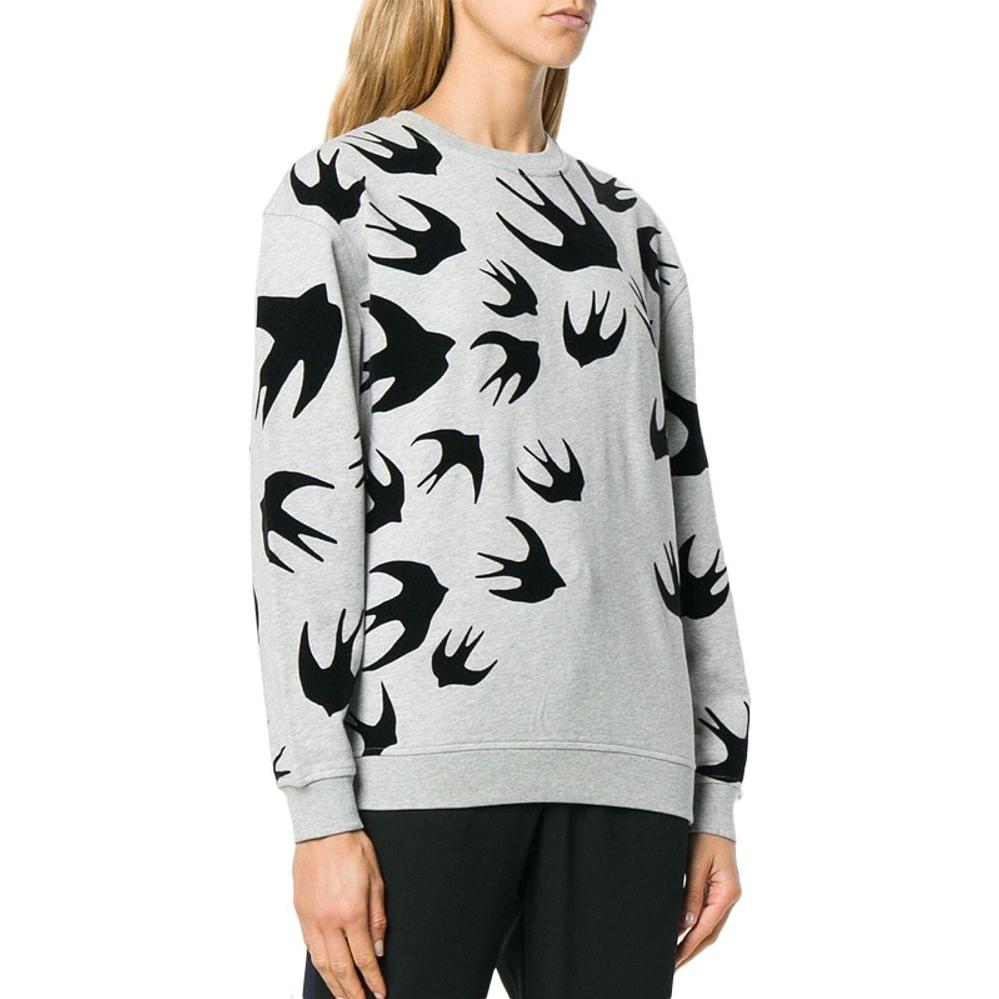 Lookbook (W) 알렉산더 맥퀸 스웰로 크루넥 스웨트셔츠 그레이. 5577664-RRB38-1230