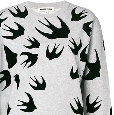 (W) 알렉산더 맥퀸 스웰로 크루넥 스웨트셔츠 그레이. 5577664-RRB38-1230 Sizing (W) 알렉산더 맥퀸 스웰로 크루넥 스웨트셔츠 그레이. 5577664-RRB38-1230