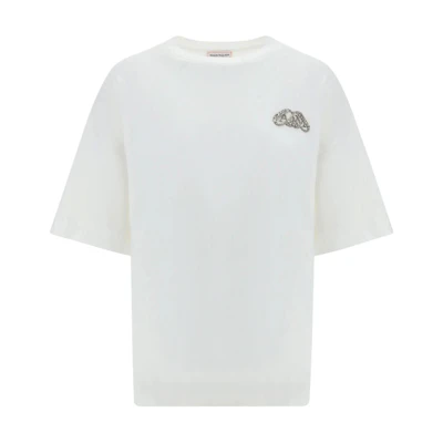 (Women) Alexander McQueen White Crewneck Casual Short Sleeve T-Shirt 781546-QLAC5-9000