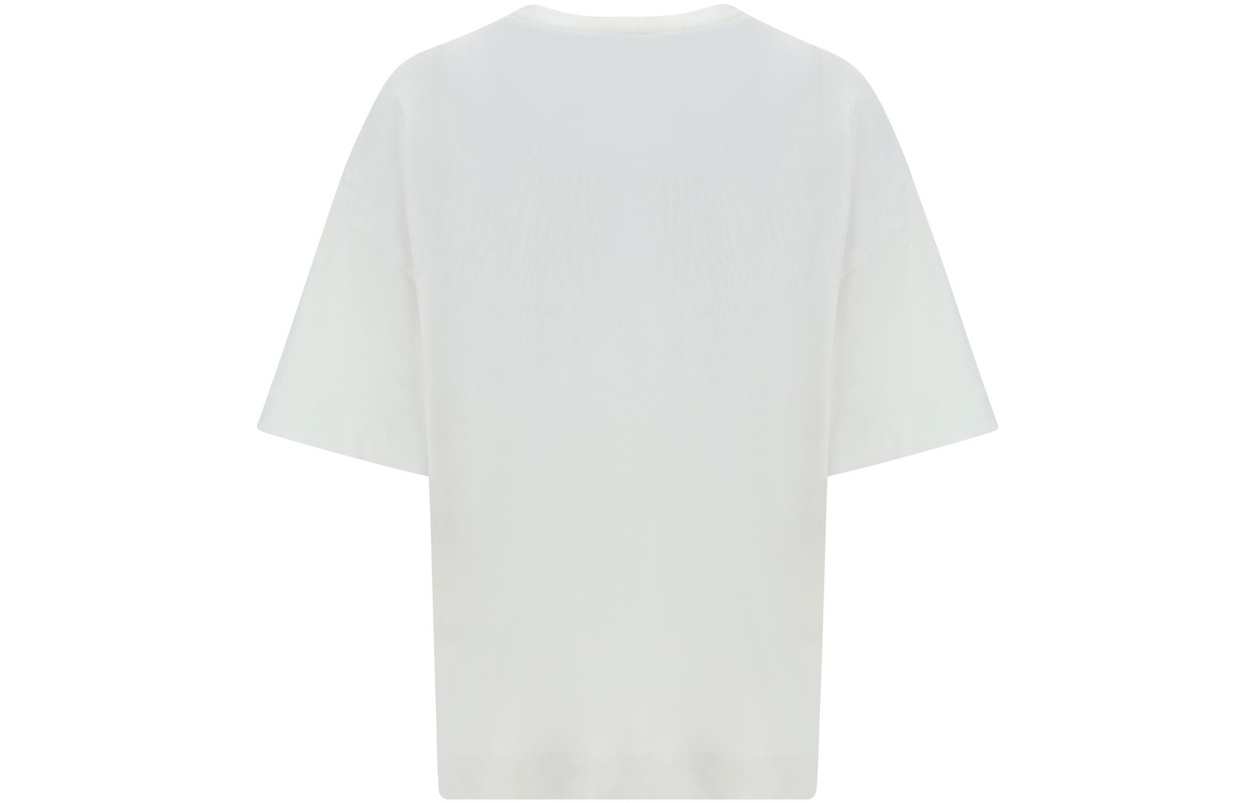 Lookbook (Women) Alexander McQueen  White Crewneck Casual Short Sleeve T-Shirt 781546-QLAC5-9000
