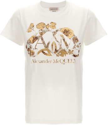 (Women) Alexander McQueen White Letter Print Crew Neck Slim Fit T-Shirt. 781461-QZALR-0900 Buy (Women) Alexander McQueen White Letter Print Crew Neck Slim Fit T-Shirt. 781461-QZALR-0900