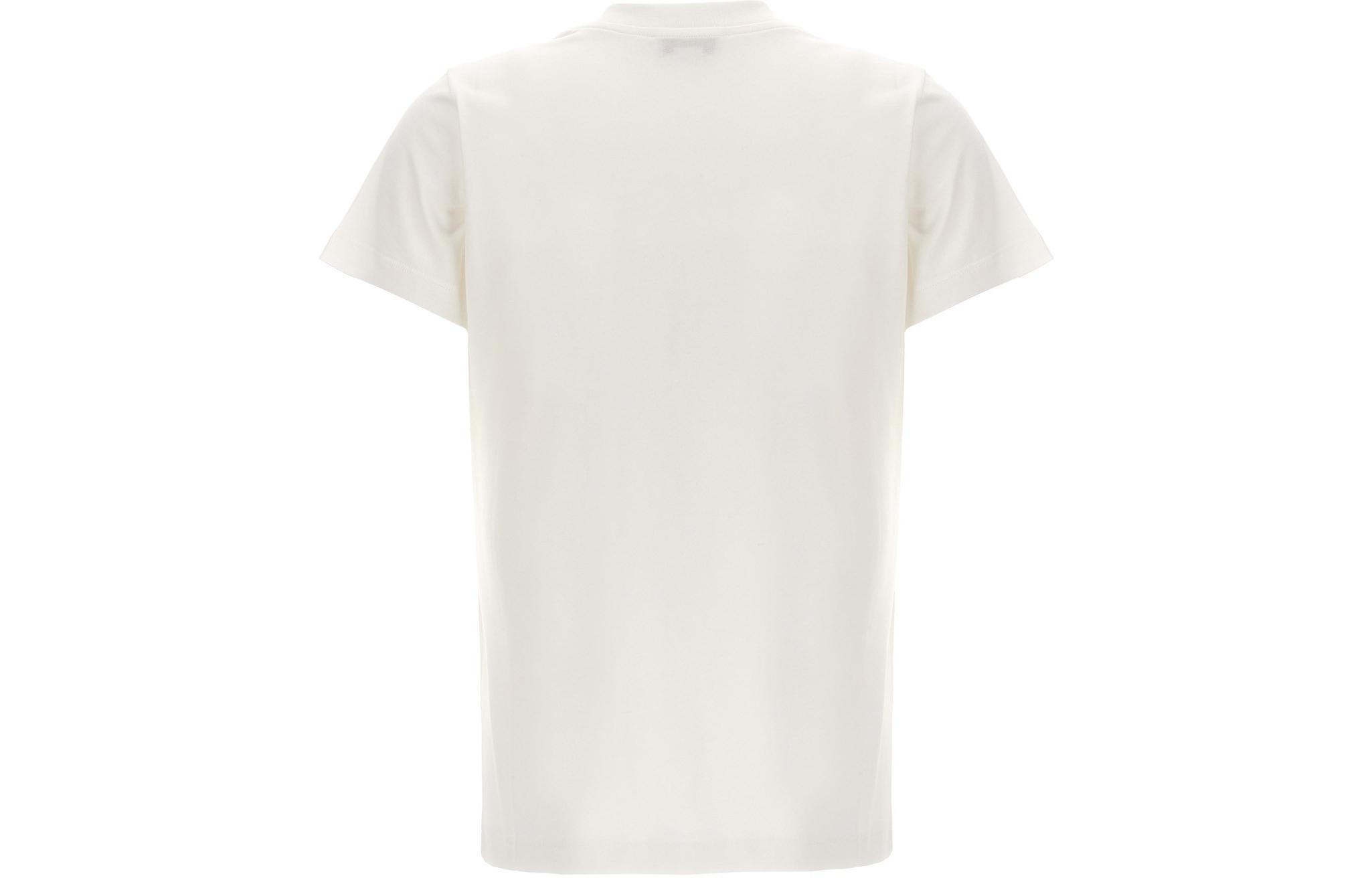 Lookbook (Women) Alexander McQueen  White Letter Print Crew Neck Slim Fit T-Shirt. 781461-QZALR-0900