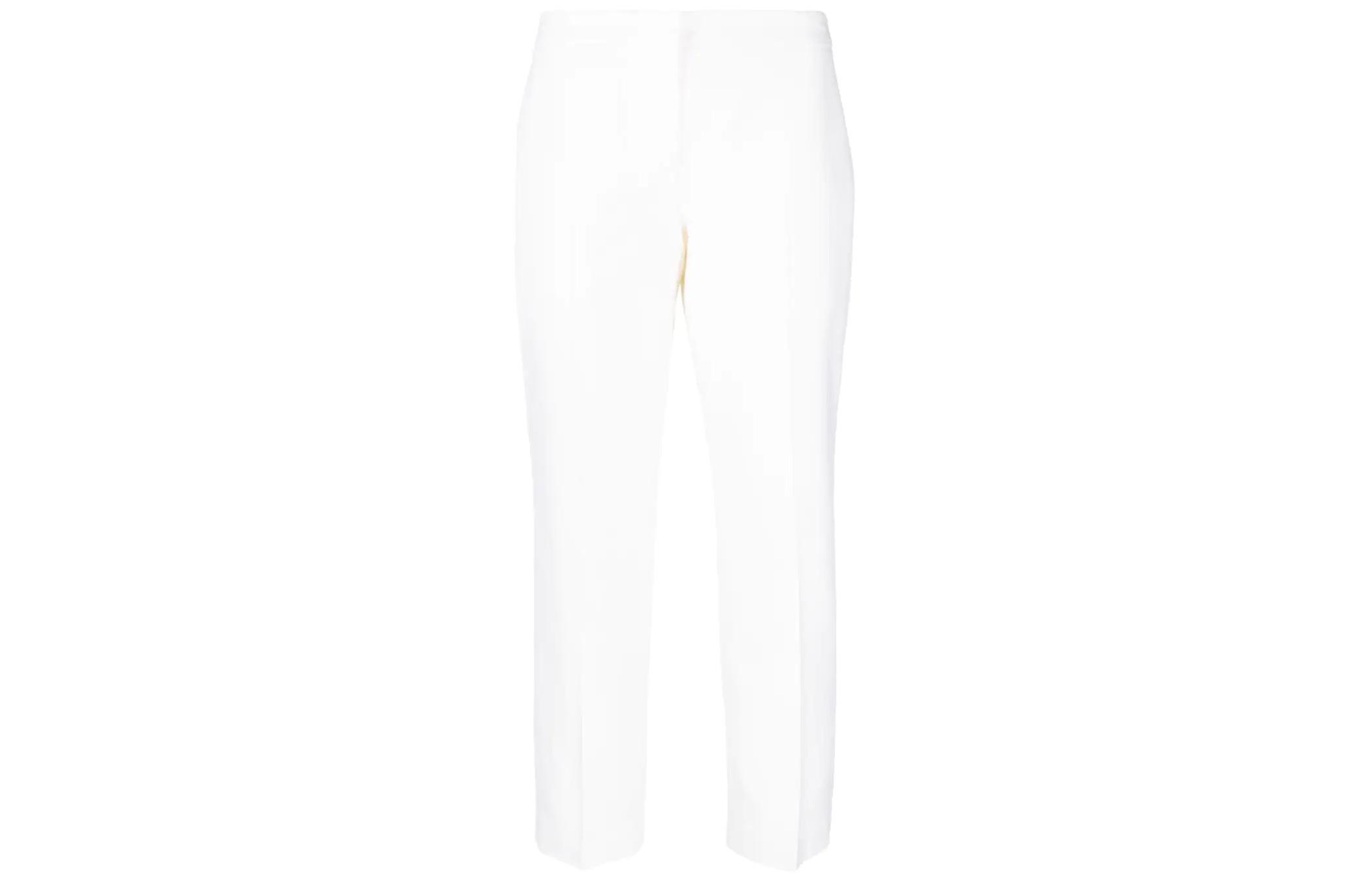 Order (W) Alexander McQueen Pantalones Deportivos Blancos de Punto Tobilleros de Tiro Medio 584968-QJACA-9025