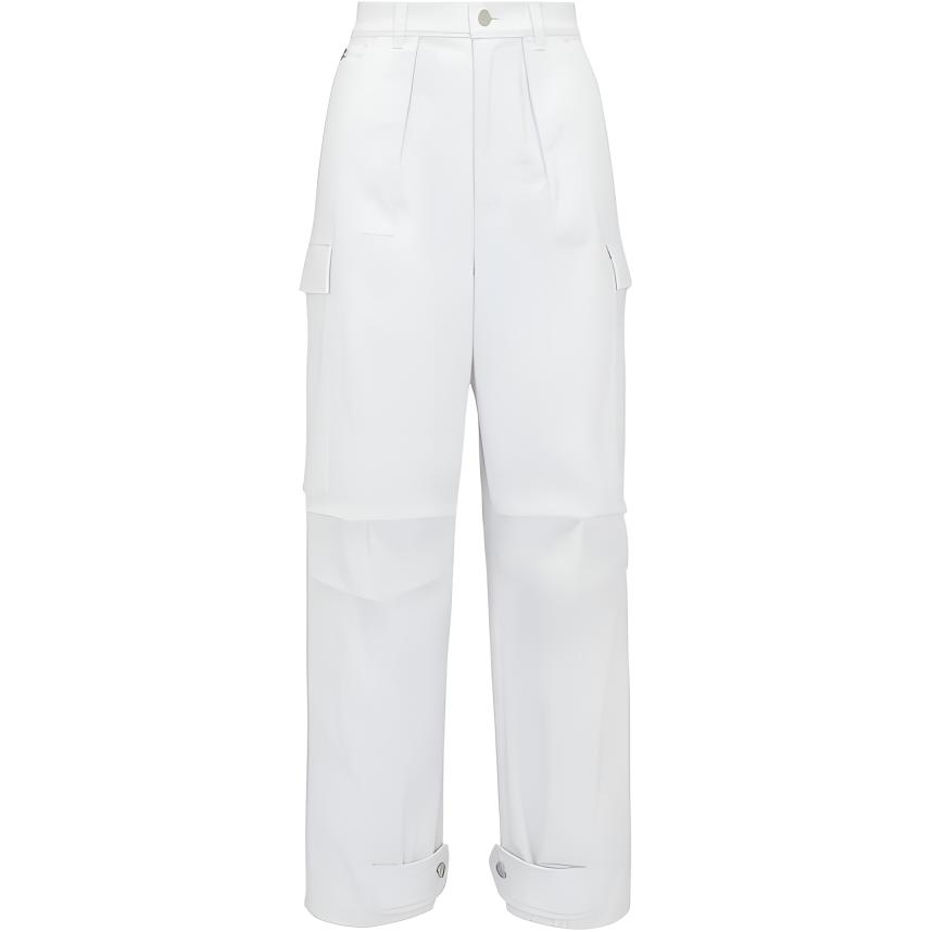 (Women) Alexander McQueen  White Military Cargo Jeans Multi-Pocket Loose Fit. 780800-QMACM-9000