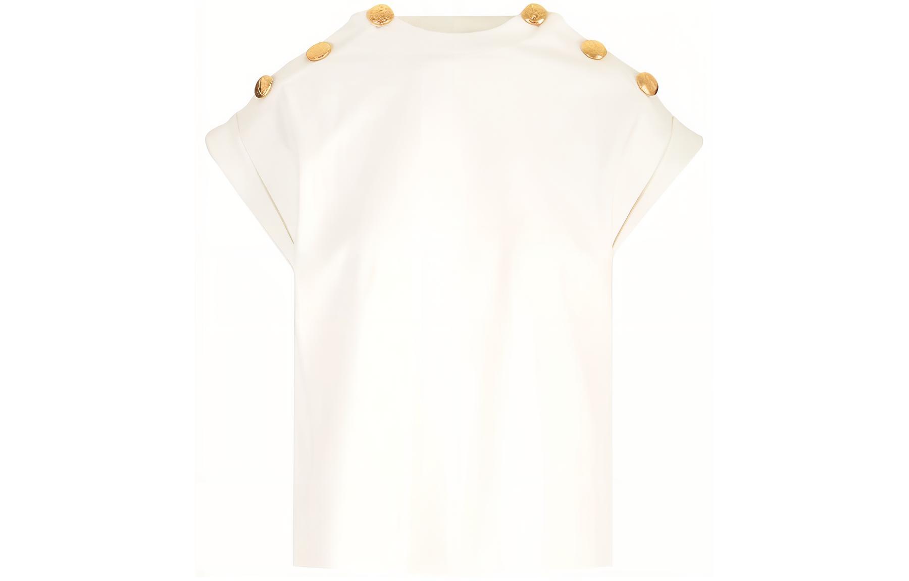 (Women) Alexander McQueen  White Sleeveless High-Neck T-Shirt SS24 776788QLADH9000