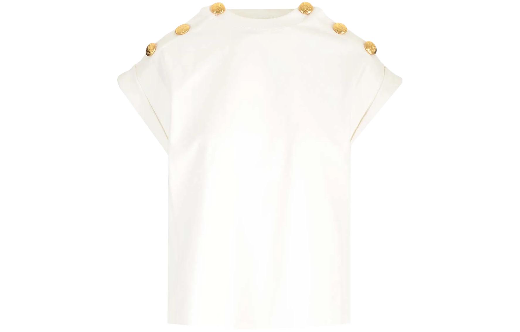(Women) Alexander McQueen  White Sleeveless High-Neck T-Shirt SS24 776788QLADH9000 圖 2