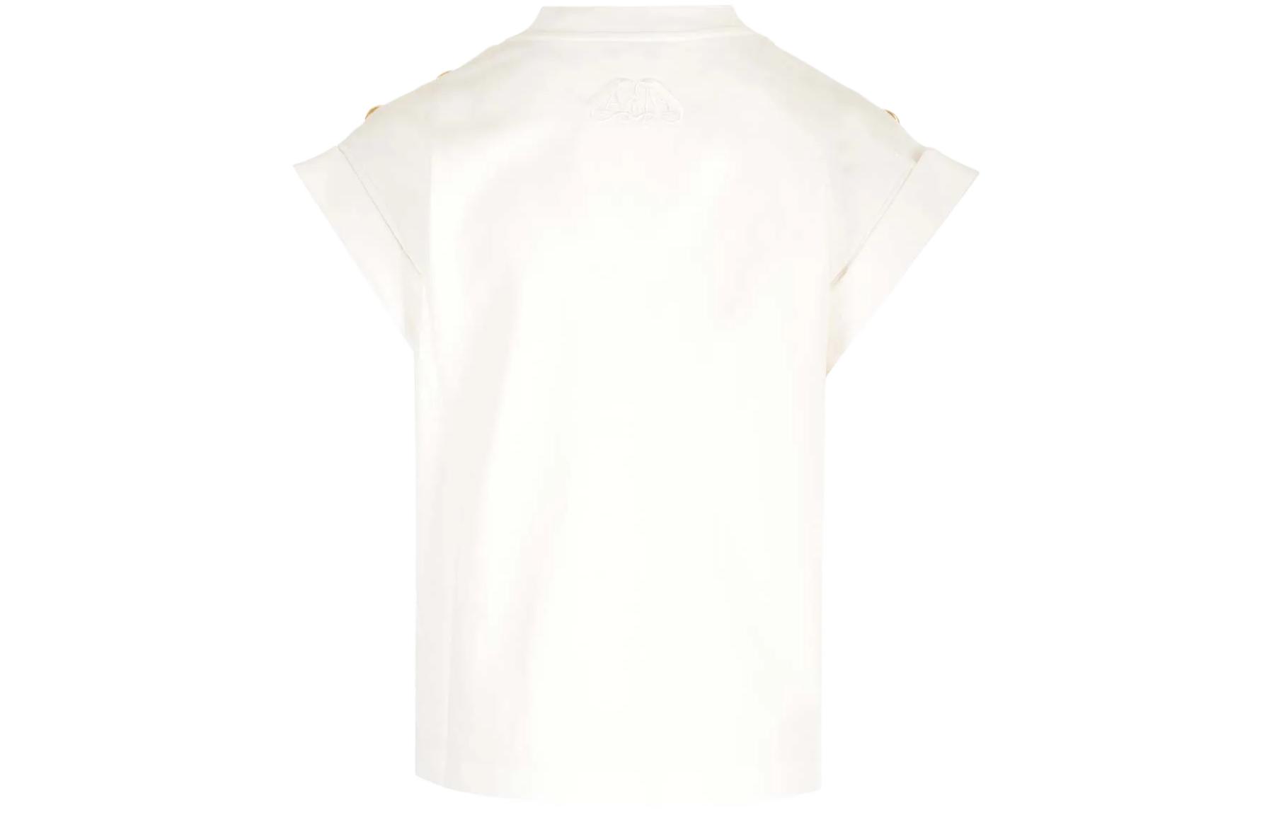 (Women) Alexander McQueen  White Sleeveless High-Neck T-Shirt SS24 776788QLADH9000 圖 3