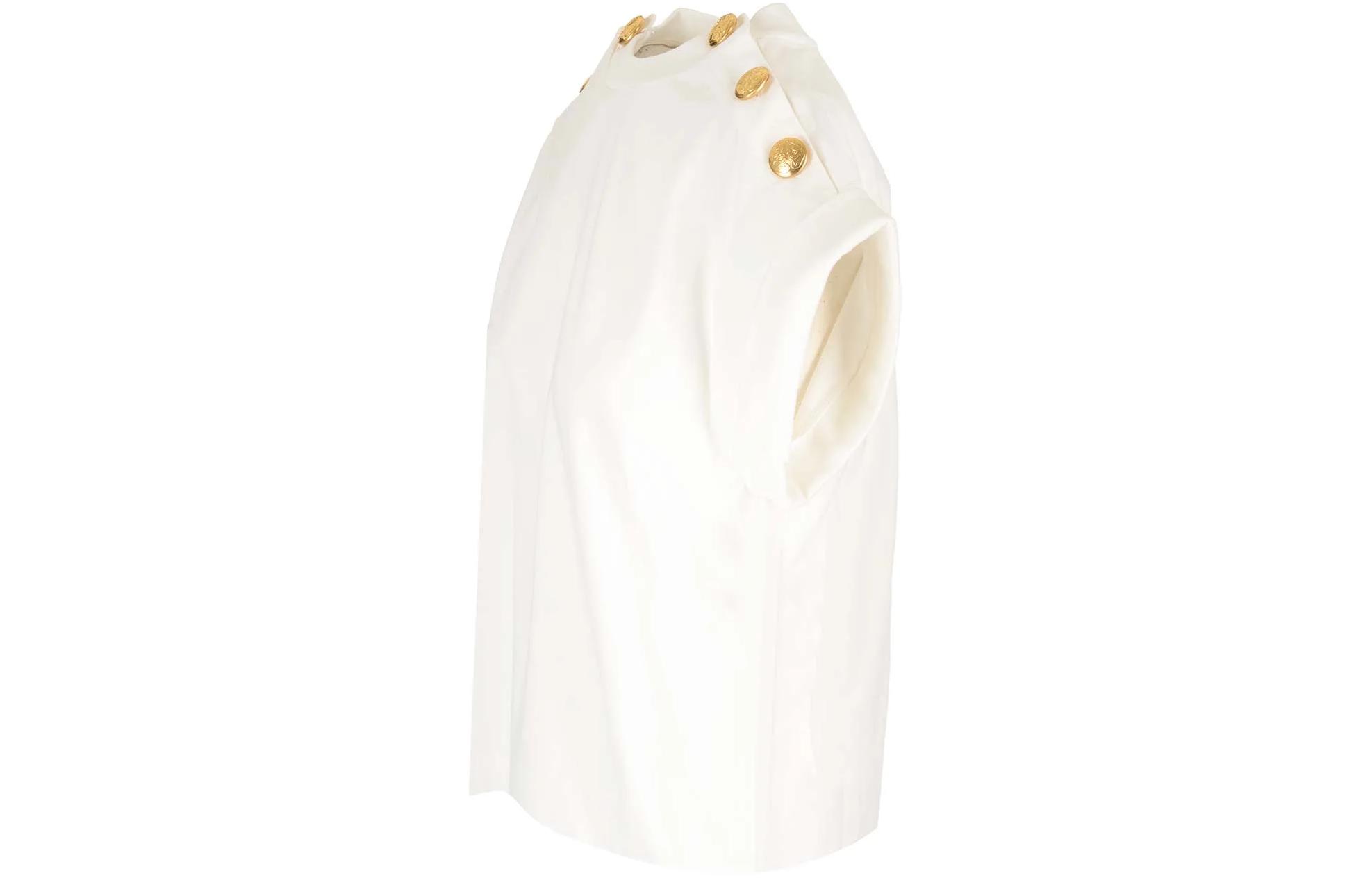 (Women) Alexander McQueen  White Sleeveless High-Neck T-Shirt SS24 776788QLADH9000 圖 4