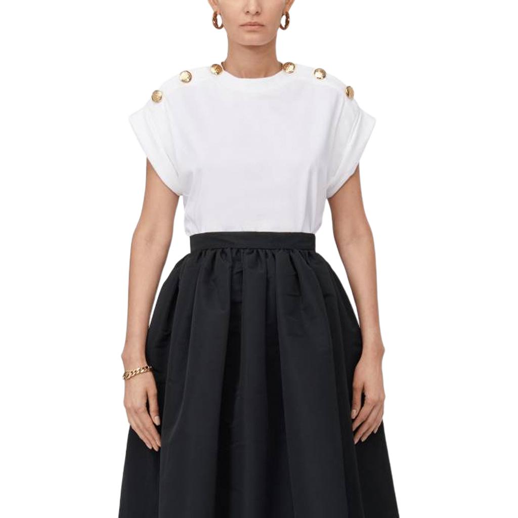 (Women) Alexander McQueen  White Sleeveless High-Neck T-Shirt SS24 776788QLADH9000 圖 6