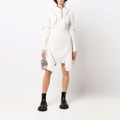 (W) Alexander McQueen Dress Kain Knit Zip Lengan Panjang 689430-Q1AZ4-9004 Lookbook (W) Alexander McQueen Dress Kain Knit Zip Lengan Panjang 689430-Q1AZ4-9004
