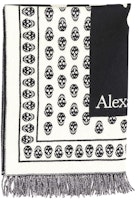 (Women) Alexander McQueen Wool Skull Print Scarf Black 6624563200Q1078 (Women) Alexander McQueen Wool Skull Print Scarf Black 6624563200Q1078