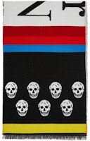 (Women) Alexander McQueen Wool Skull Print Scarf Black White 645697-3D19Q-1078 (Women) Alexander McQueen Wool Skull Print Scarf Black White 645697-3D19Q-1078