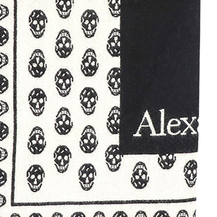 Shop (W) 亞歷山大·麥昆 黑色羊毛骷髏圖案圍巾 6624563200Q1078