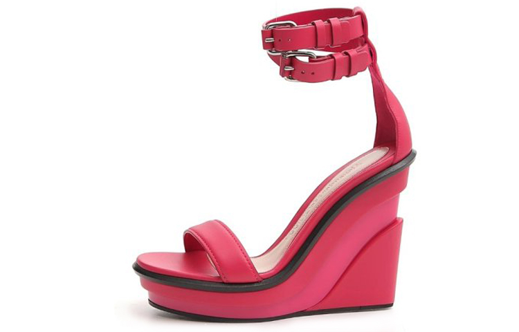 (Women) Alexander McQueen Ankle-Strap High Heeled Sandal 'Red Fashion' 611709WHXN35638